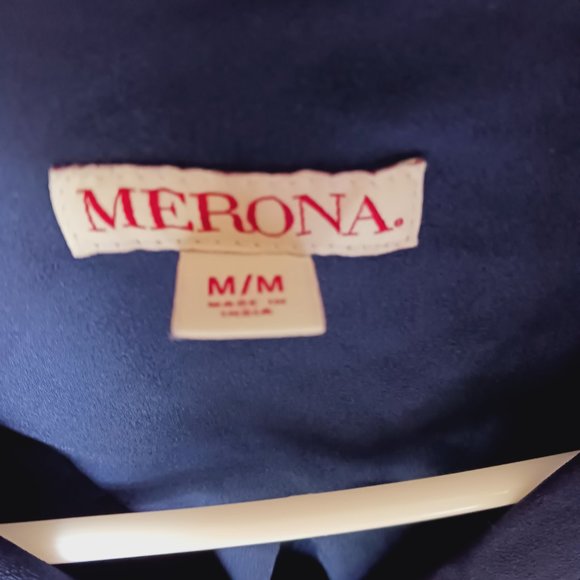 Merona navy blue, long sleeve, button down collared shirt. - Picture 8 of 8